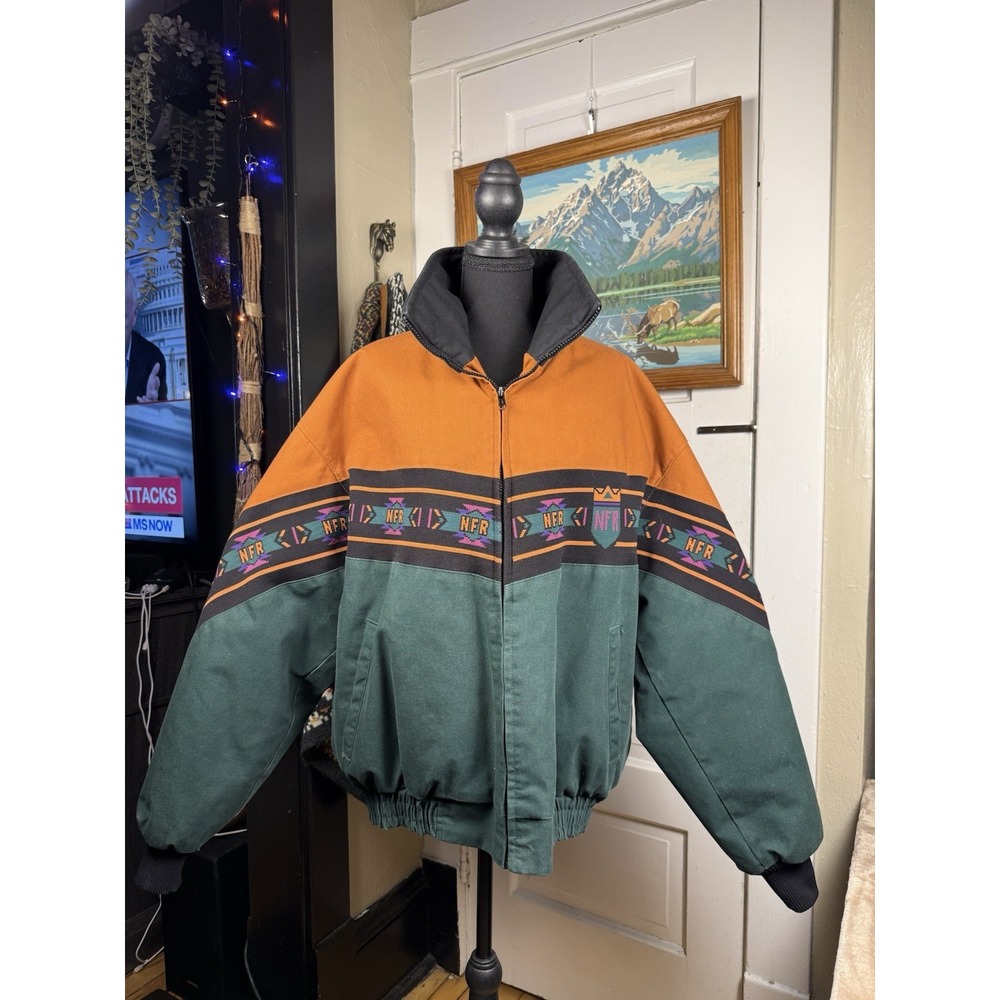 Vintage 90s NFR National Finals Rodeo Jacket XL Made USA Southwestern Western